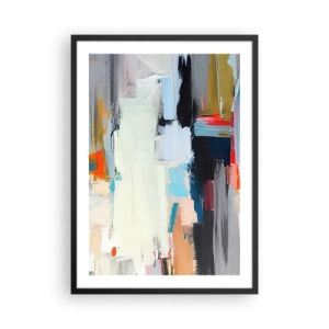 Poster în ramă neagră - Compoziție abstractă de culori într-un stil expresiv - 50x70cm - Există o metodă? - Decorațiune modernă pentru perete pentru living și dormitor ARTTOR