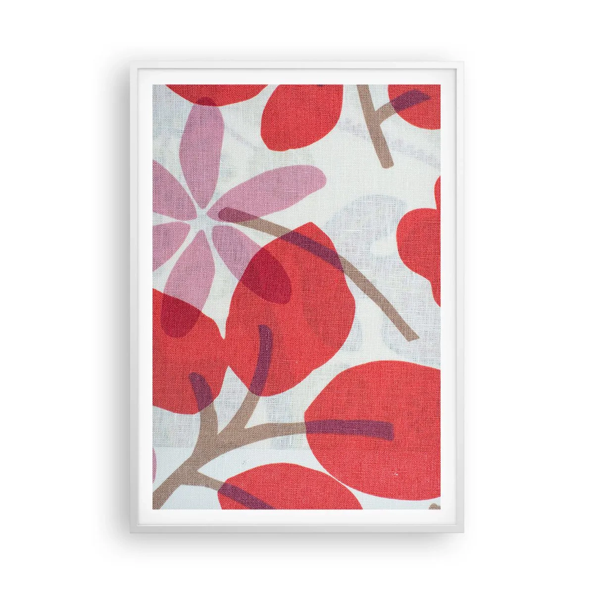 Poster în ramă albă - Aranjament floral în roz - 70x100 cm