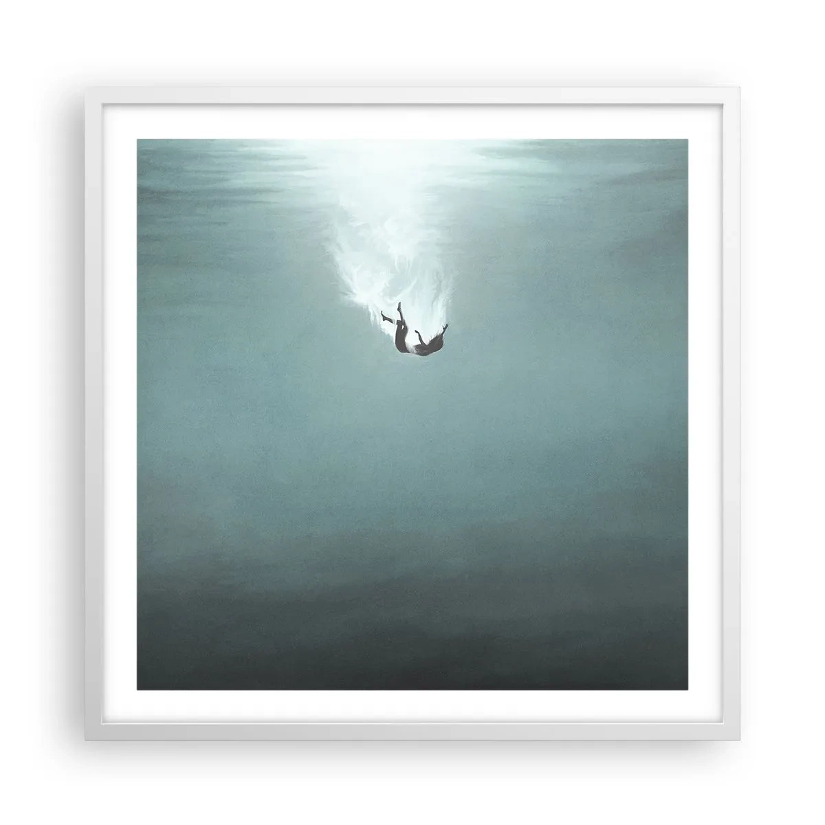 Poster în ramă albă - În îmbrățișarea oceanului - 60x60 cm