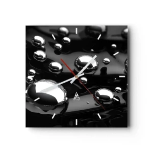 Ceas de perete - Ceas pe sticlă - Din adâncurile negre - 30x30 cm