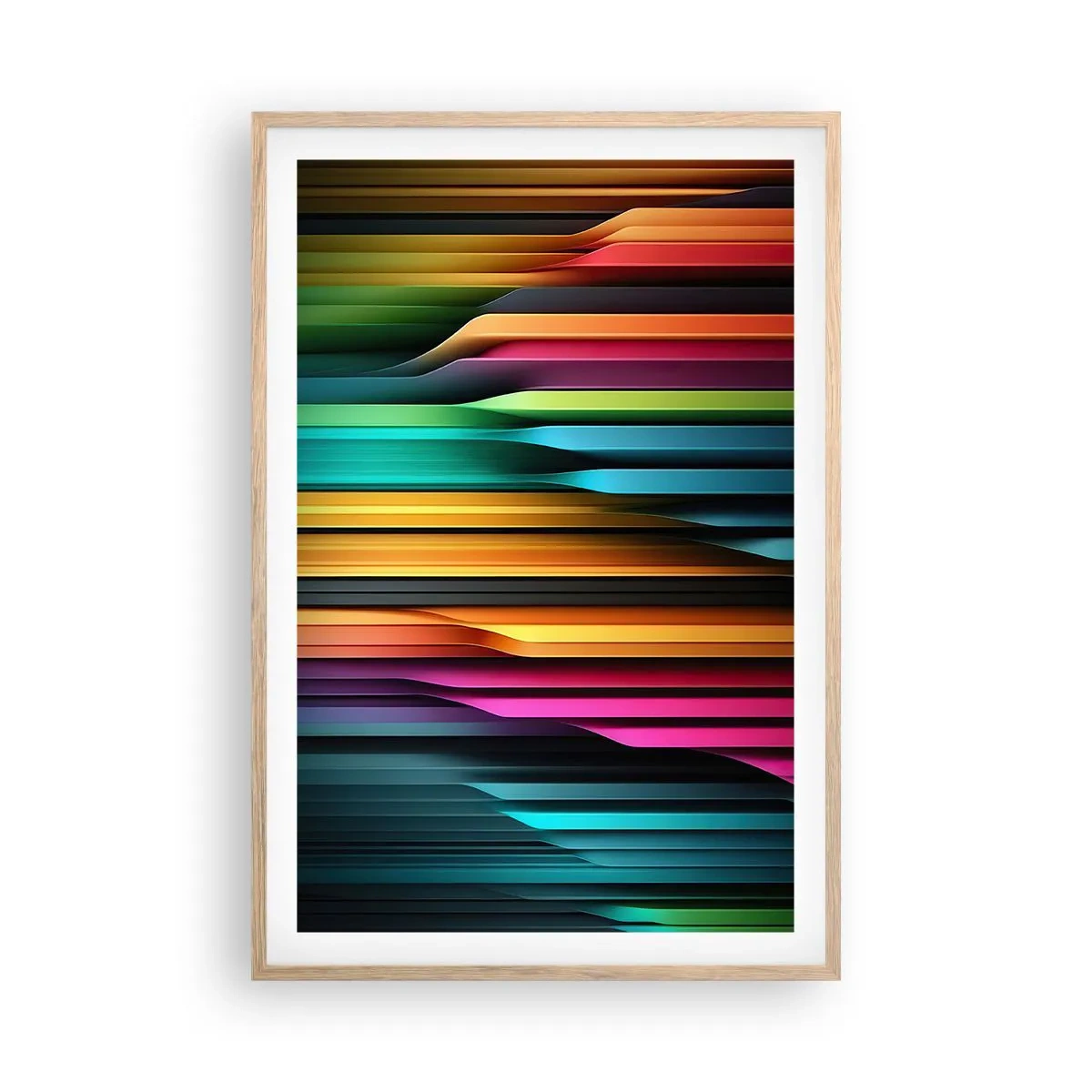 Poster în ramă de stejar deschis - Orgă de lumină - 61x91 cm