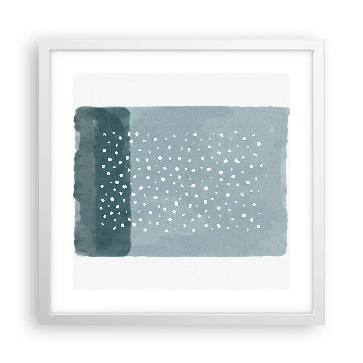 Poster în ramă albă - Crescute pe albastru - 40x40 cm