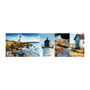 Mostră tapet autocolant Deluxe Sticker - Întoarce-te acasă fericit, te aștept cu nerăbdare - Peisaj, Far, Oceanul Atlantic - 100x30 cm