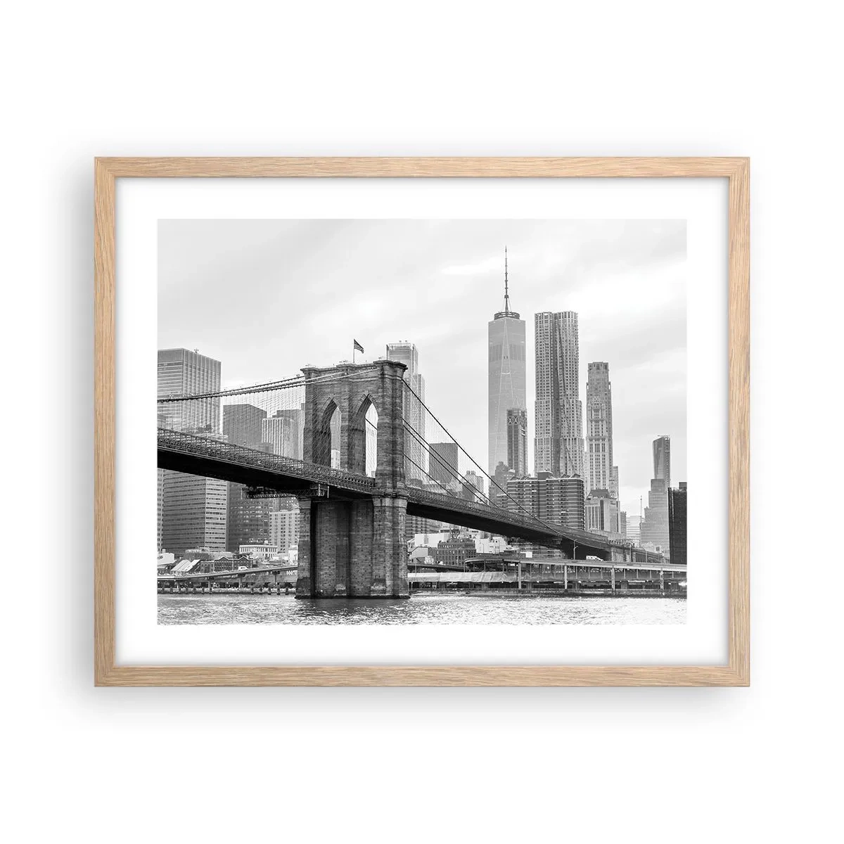 Poster în ramă de stejar deschis - New York vibes - 50x40 cm