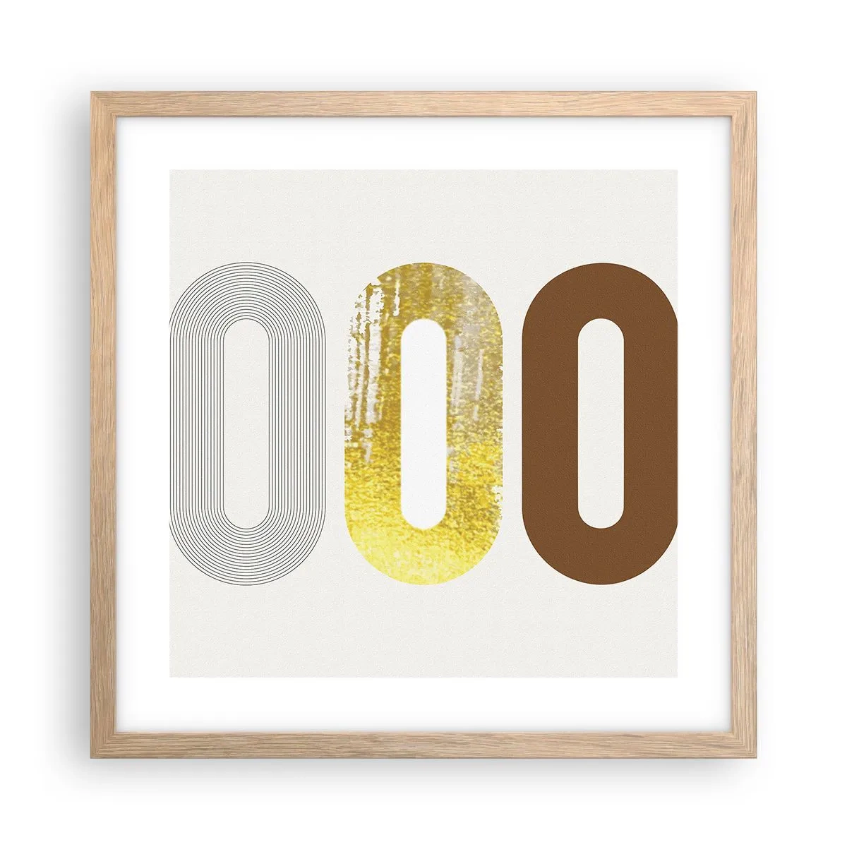 Poster în ramă de stejar deschis - Ooo! - 40x40 cm