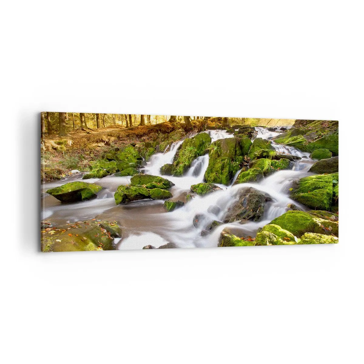 Tablou pe pânză - Repede prin pădure de toamnă - 100x40 cm