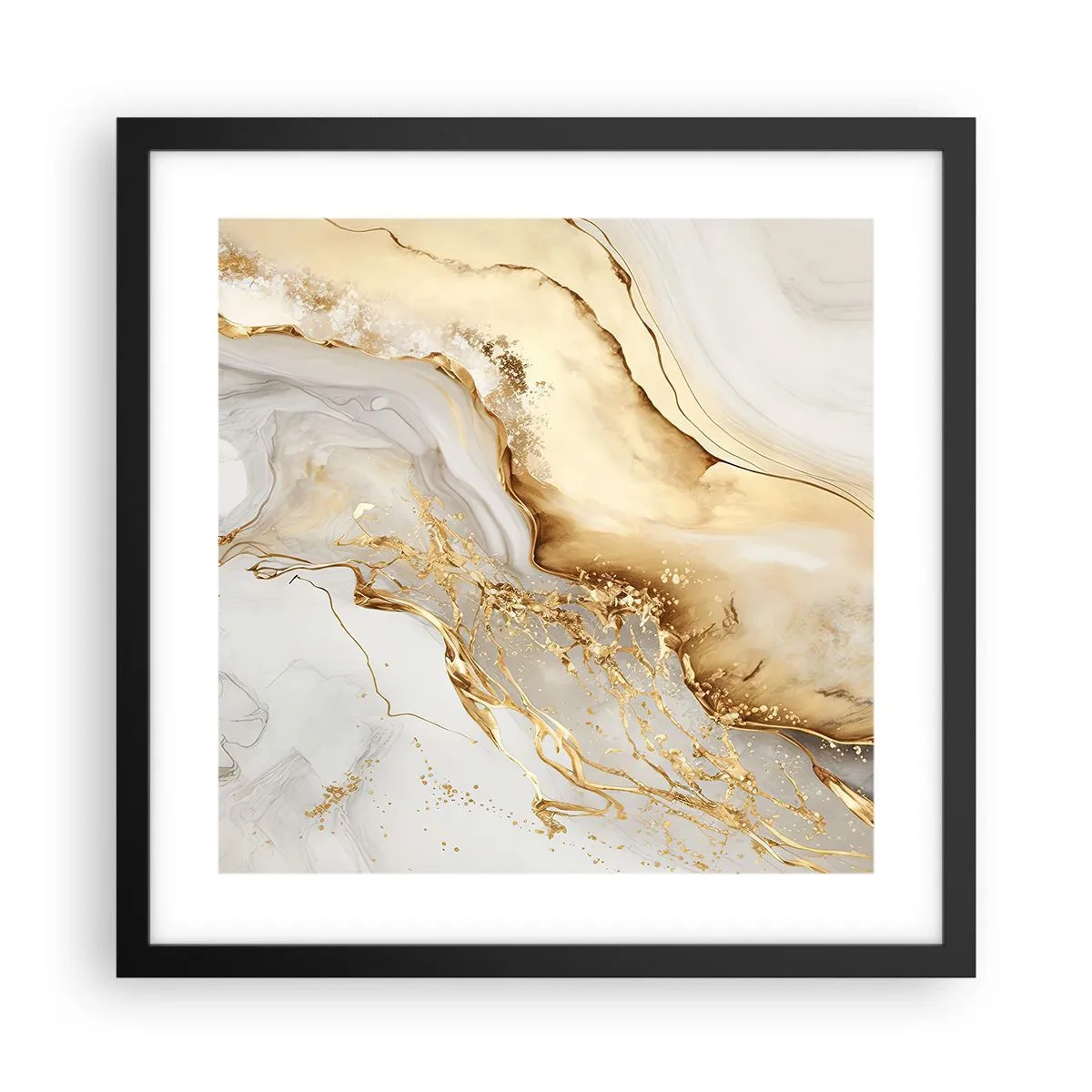 Poster în ramă neagră - Abstracție: frumusețe și bunătate - 40x40 cm