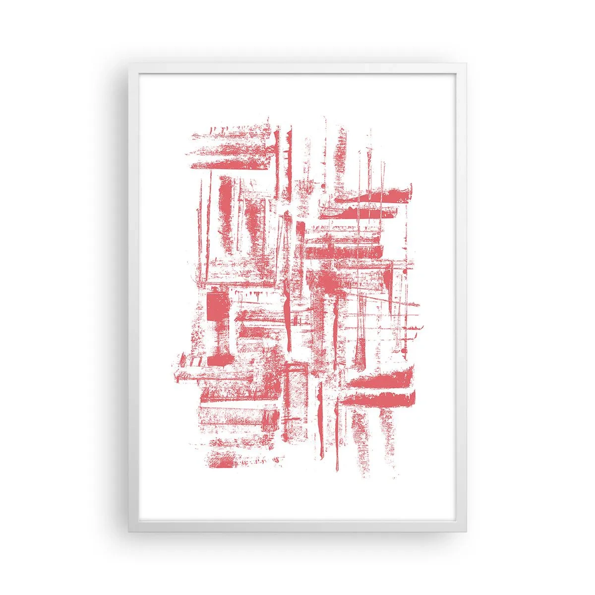 Poster în ramă albă - Orașul roșu - 50x70 cm