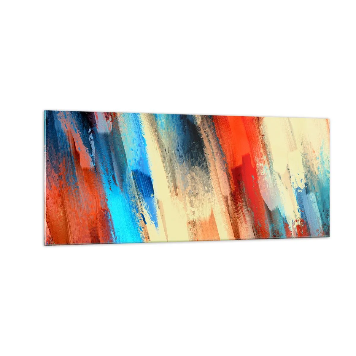 Tablou pe sticlă - O cascadă de culori - 100x40 cm