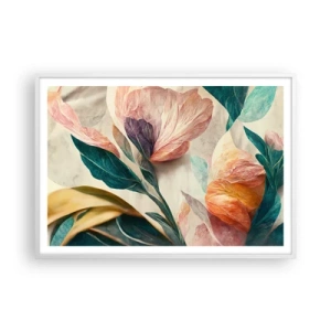 Poster în ramă albă - Flori din insulele sudice - 100x70 cm