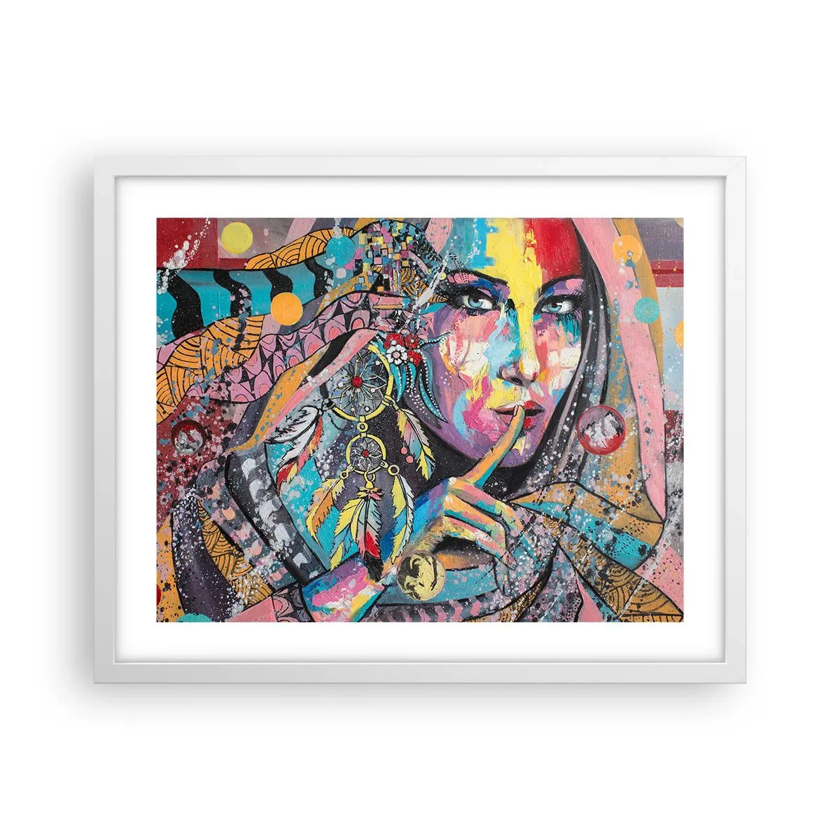 Poster în ramă albă - Taci până când înțelegi - 50x40 cm