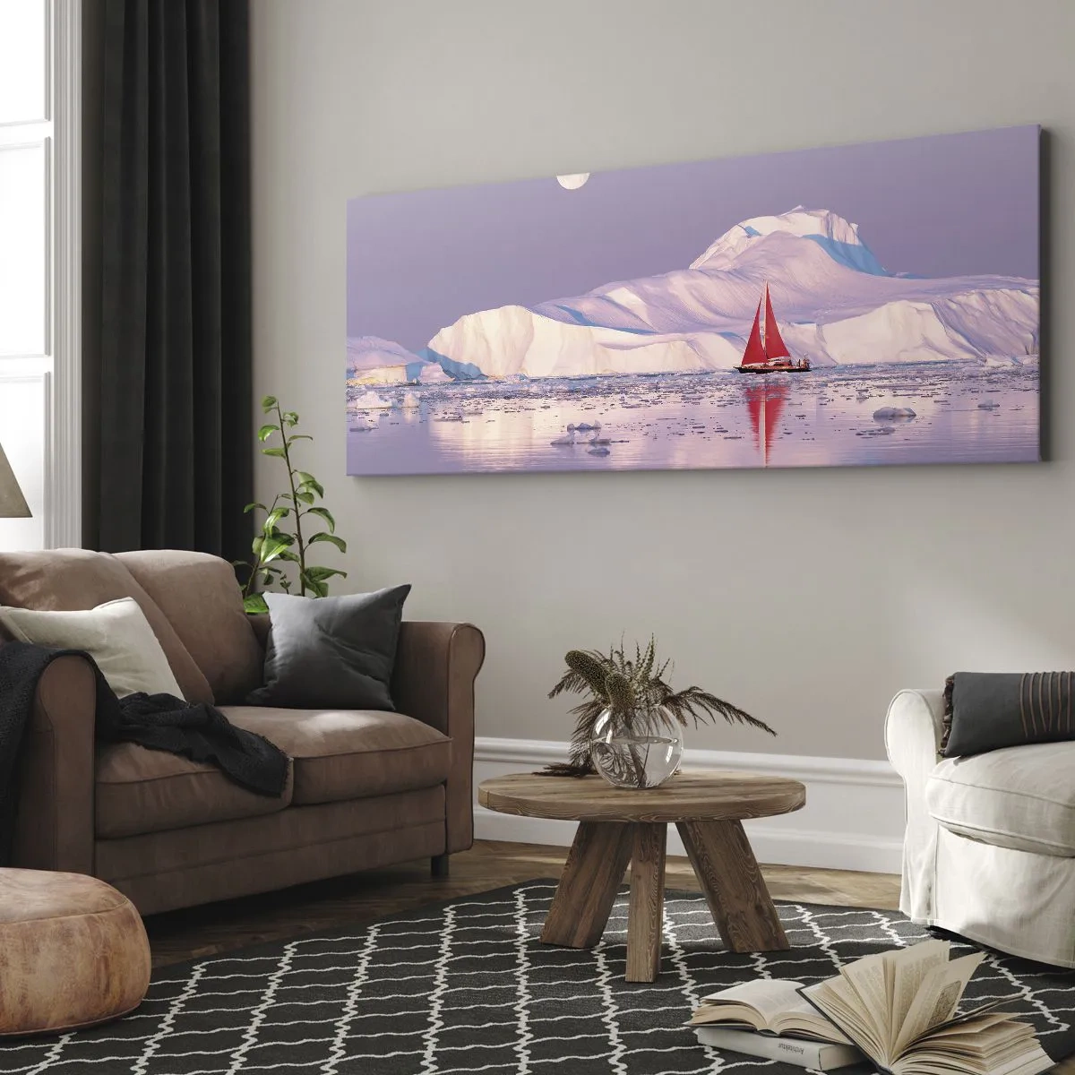 Tablou pe pânză - Căldura pânzei, frigul gheții - 160x50 cm