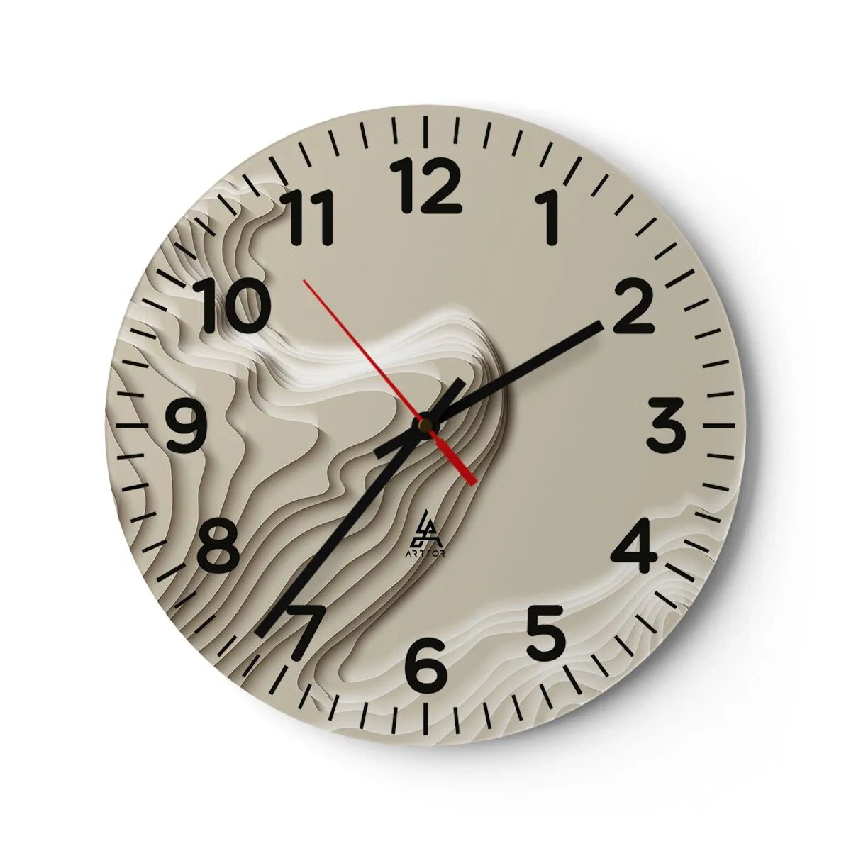 Ceas de perete - Ceas pe sticlă - Topografia artei - 40x40 cm
