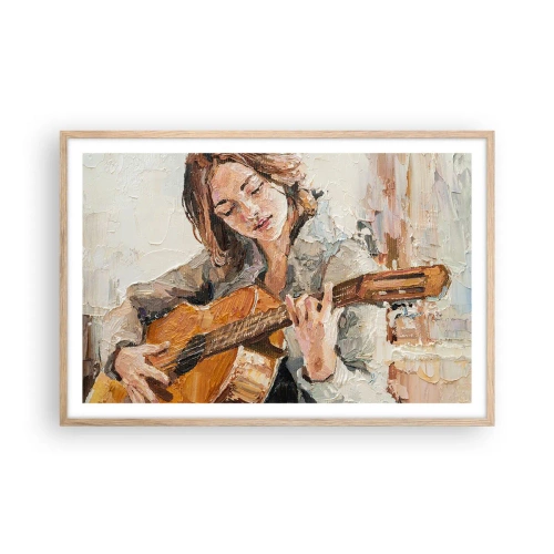 Poster în ramă de stejar deschis - Concert pentru chitară și inima unei fete - 91x61 cm