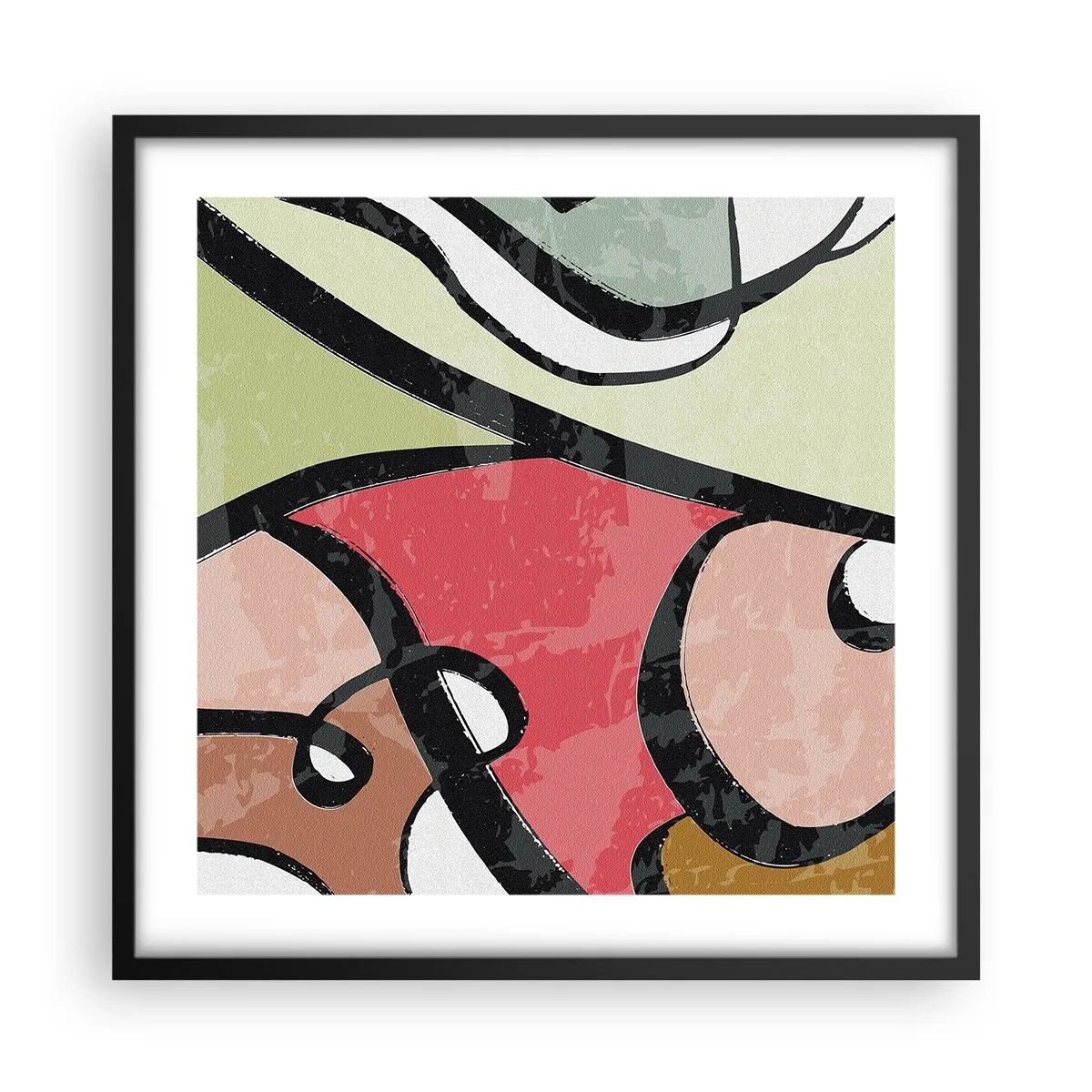 Poster în ramă neagră - Piruetă printre culori - 50x50 cm