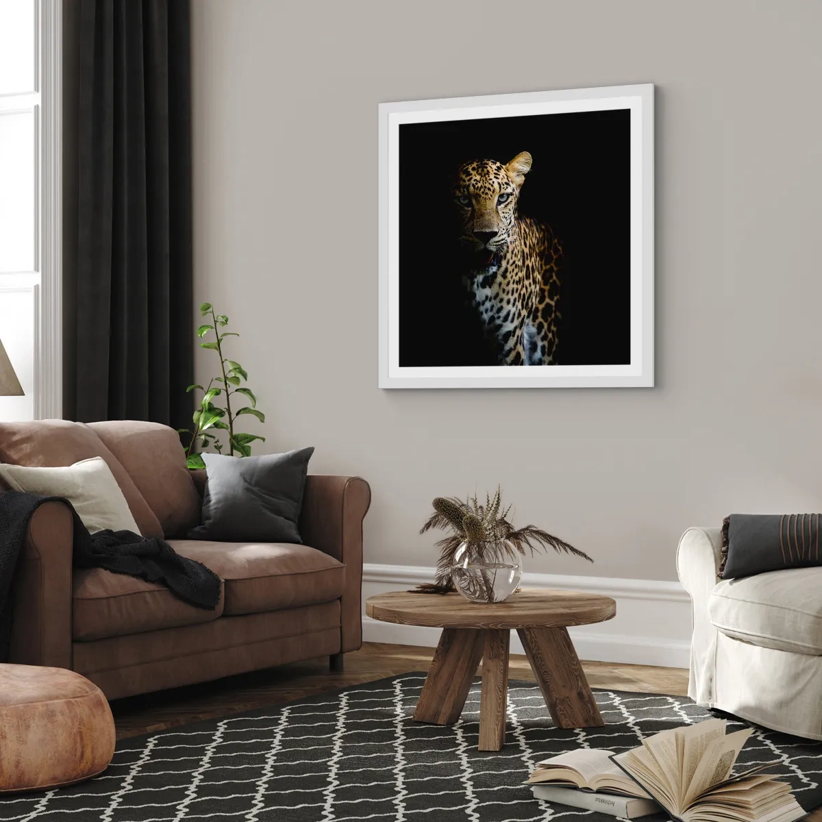 Poster în ramă albă - Frumusețe întunecată - 60x60 cm
