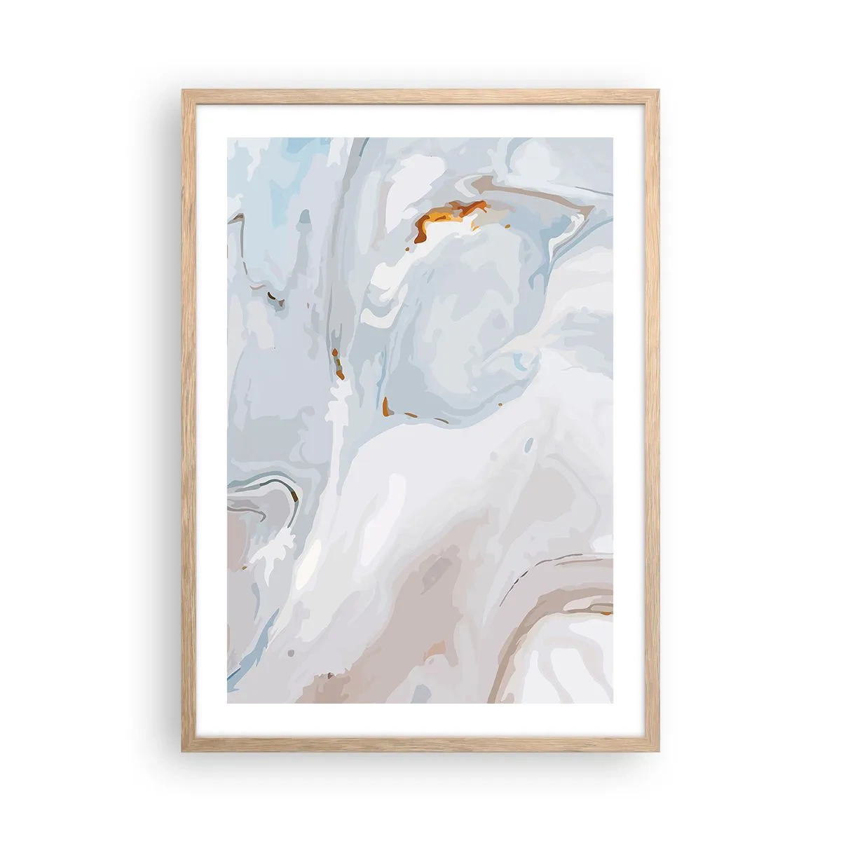 Poster în ramă de stejar deschis - Albul ridicat - 50x70 cm