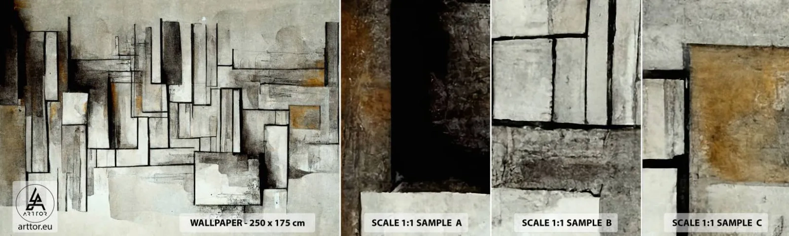 Mostră tapet autocolant Deluxe Sticker - Puterea simplității - Bucată, În vârstă, liniuțe - 100x30 cm