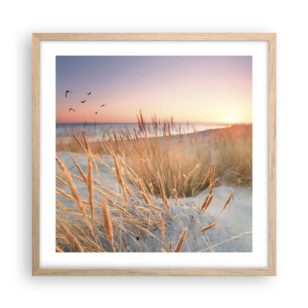 Poster în ramă de stejar deschis - Cântec de leagăn baltic - 50x50 cm