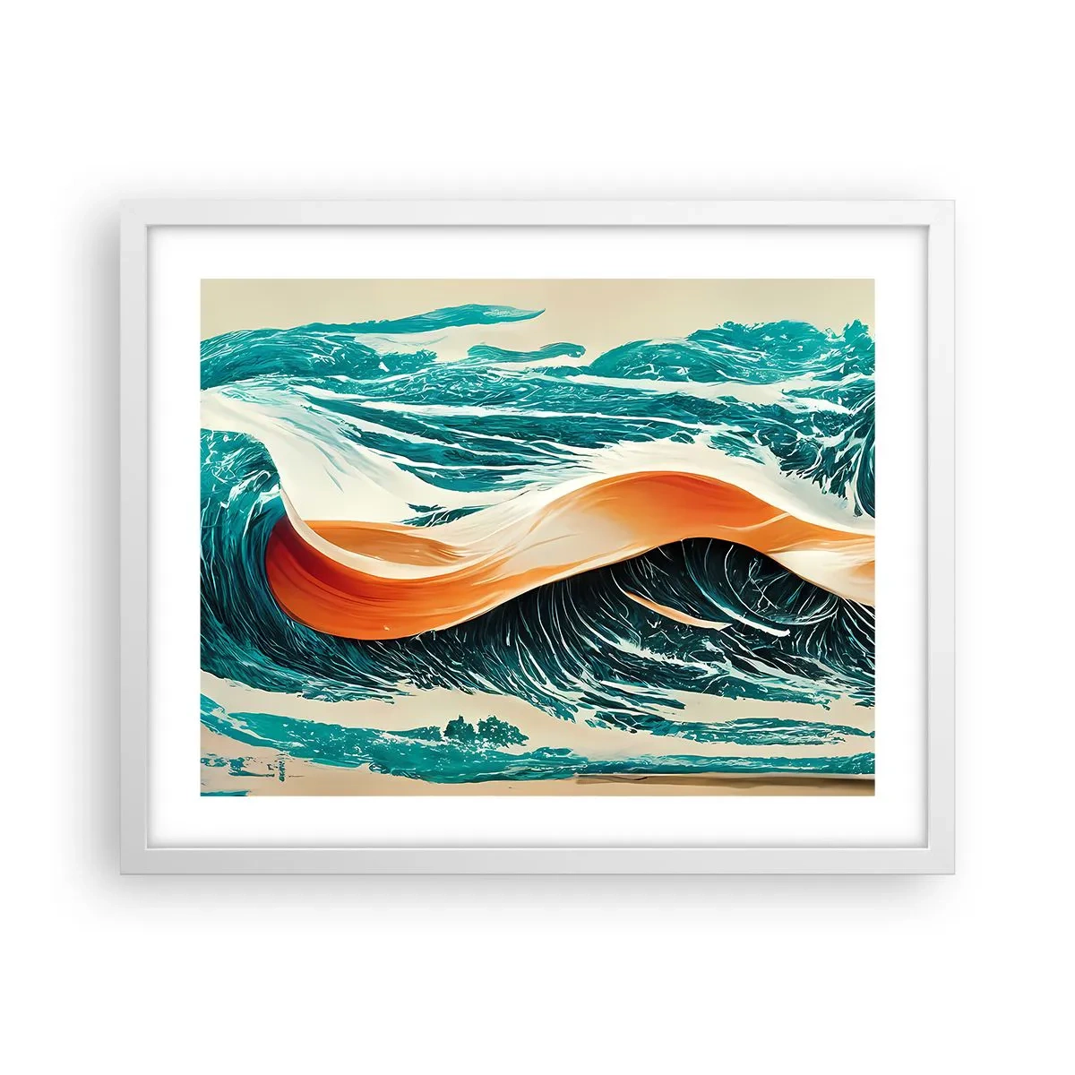 Poster în ramă albă - Visul unui surfer - 50x40 cm