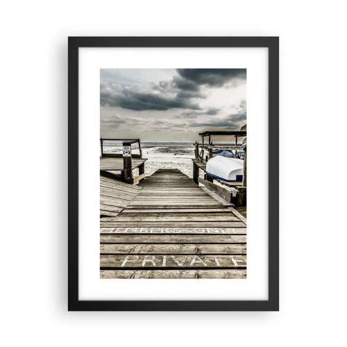 Poster în ramă neagră - Plaja din nord - 30x40 cm