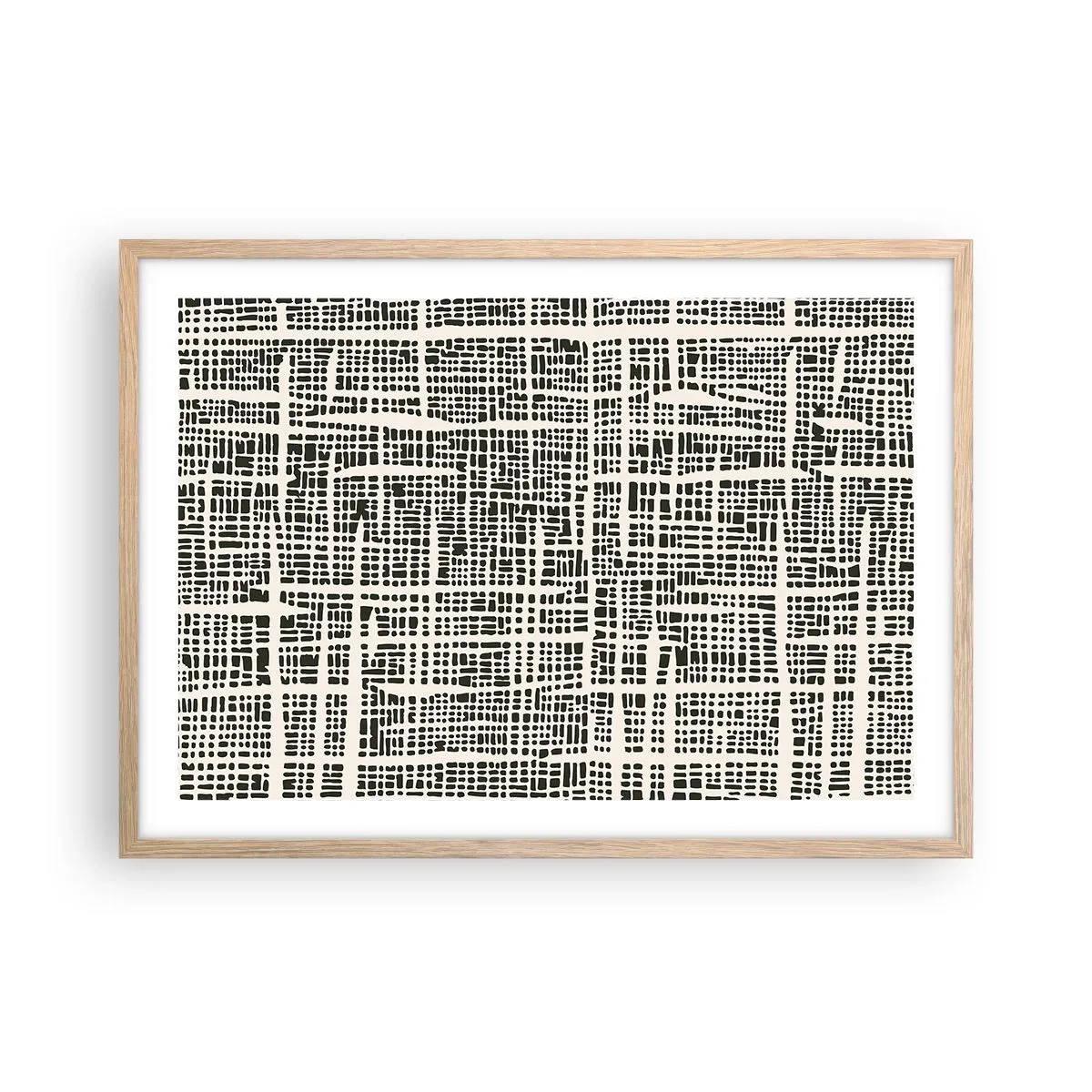 Poster în ramă de stejar deschis - O compoziție țesută - 70x50 cm