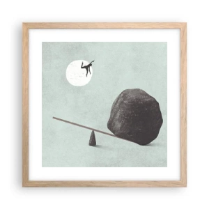 Poster în ramă de stejar deschis - Visul îndeplinit - 40x40 cm