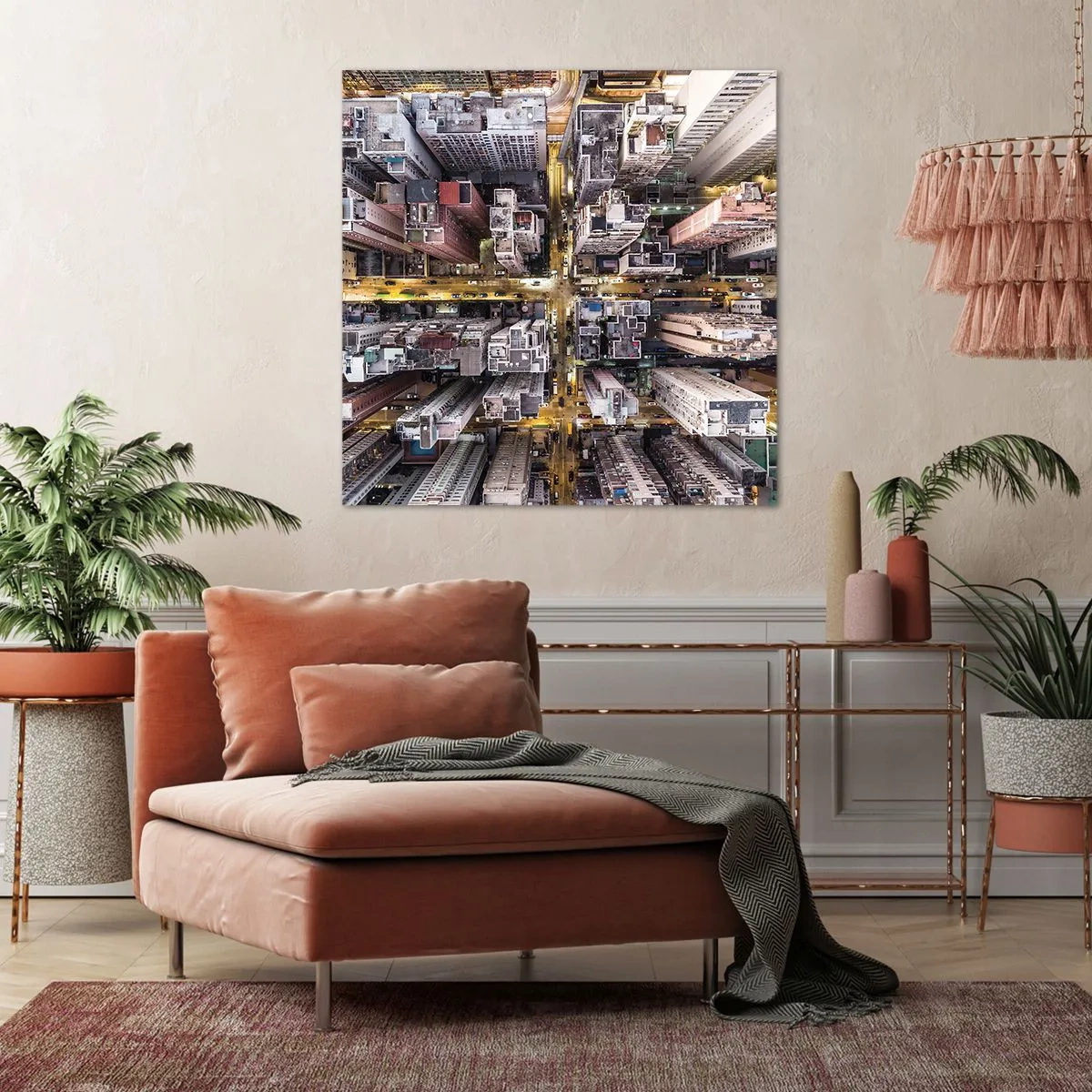 Tablou pe pânză - Salutări din Hongkong - 60x60 cm