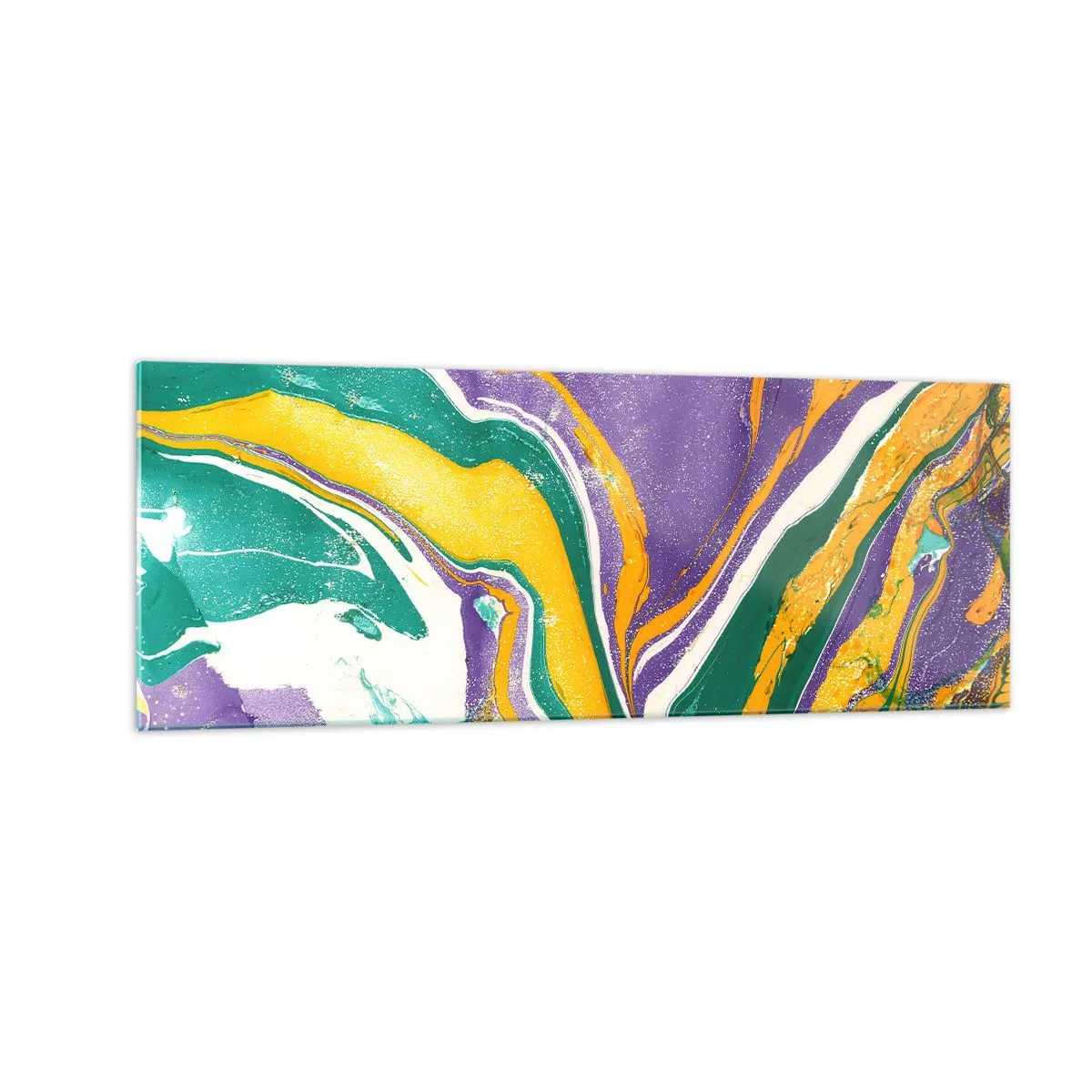 Tablou pe sticlă - Valuri de culoare - 140x50 cm