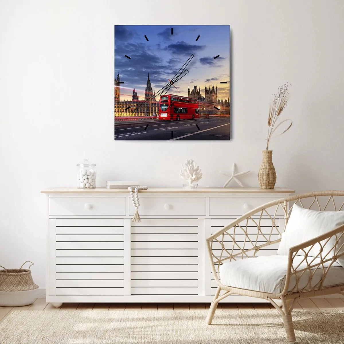 Ceas de perete - Ceas pe sticlă - Semne distinctive - 30x30 cm