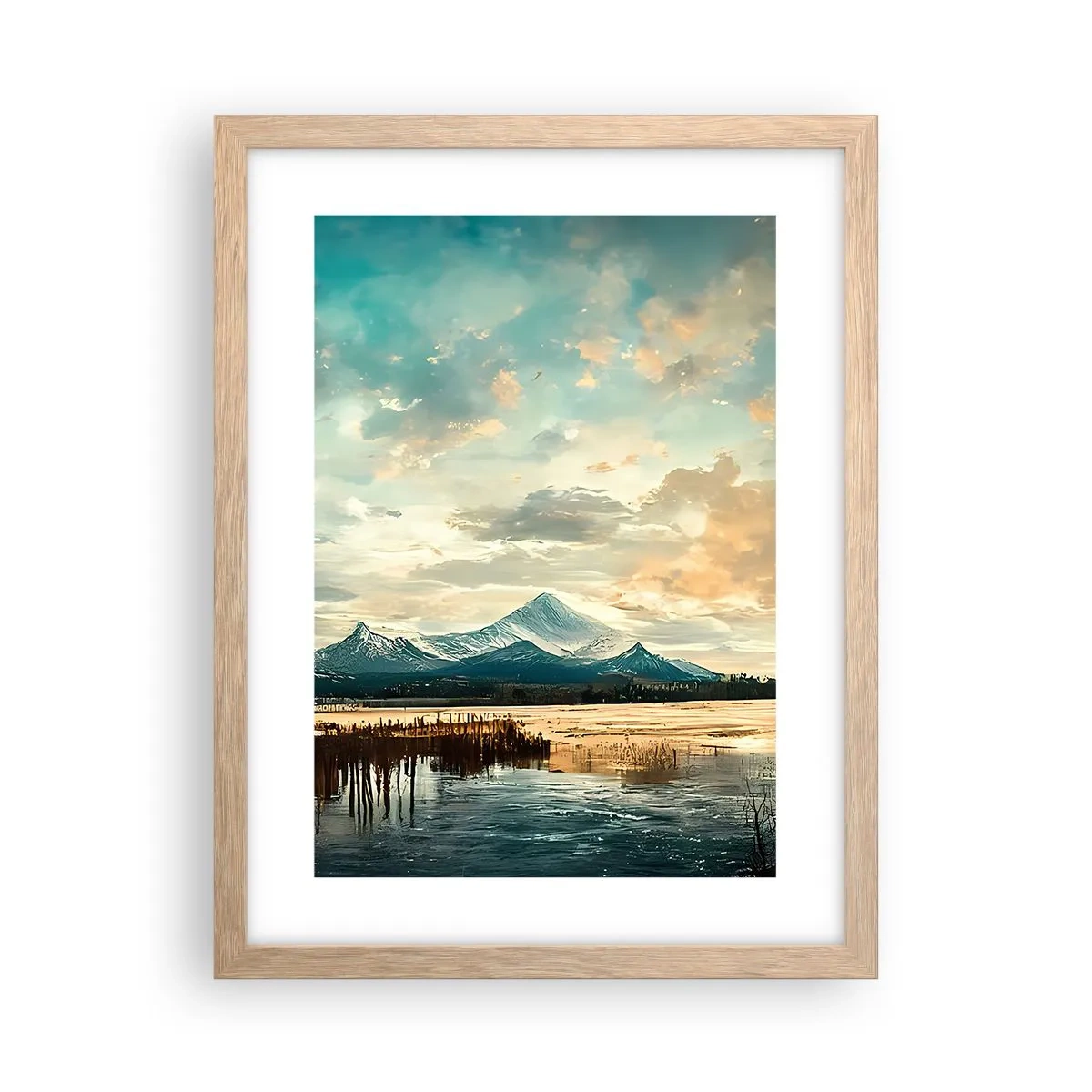 Poster în ramă de stejar deschis - Sub protecția cerului - 30x40 cm