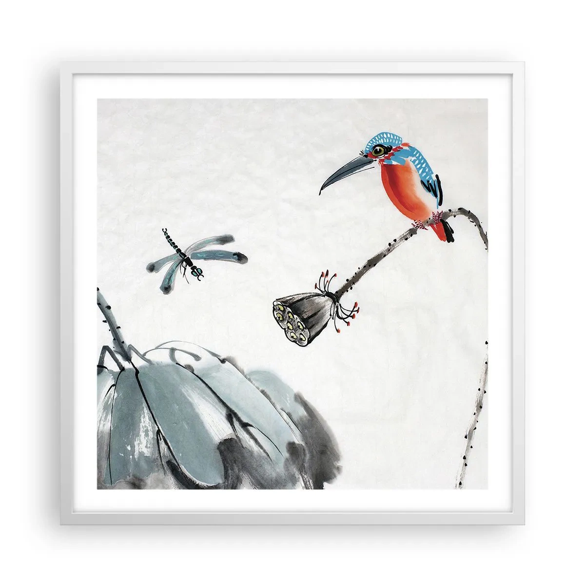 Poster în ramă albă - Viața de pajiște - 60x60 cm