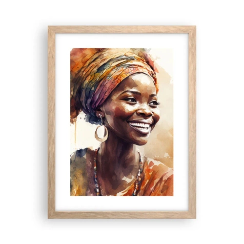 Poster în ramă de stejar deschis - Regina africană - 30x40 cm