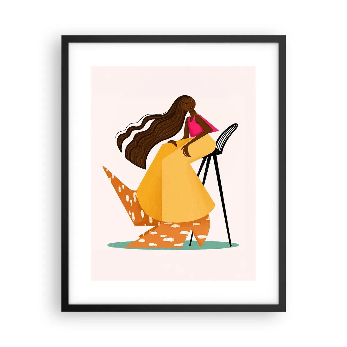 Poster în ramă neagră - Moda este distractivă - 40x50 cm