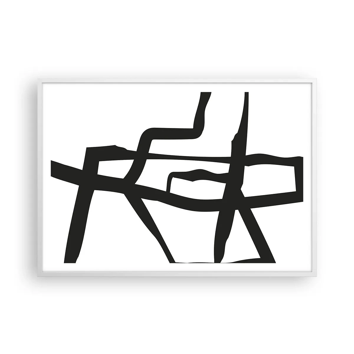 Poster în ramă albă - Construcție în alb și negru - 100x70 cm