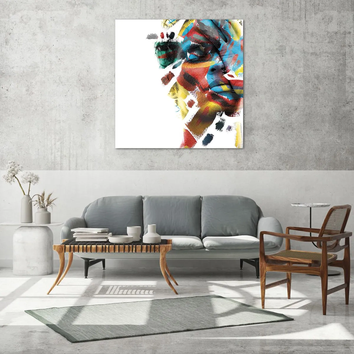 Tablou pe sticlă - Personalitate colorată - 70x70 cm