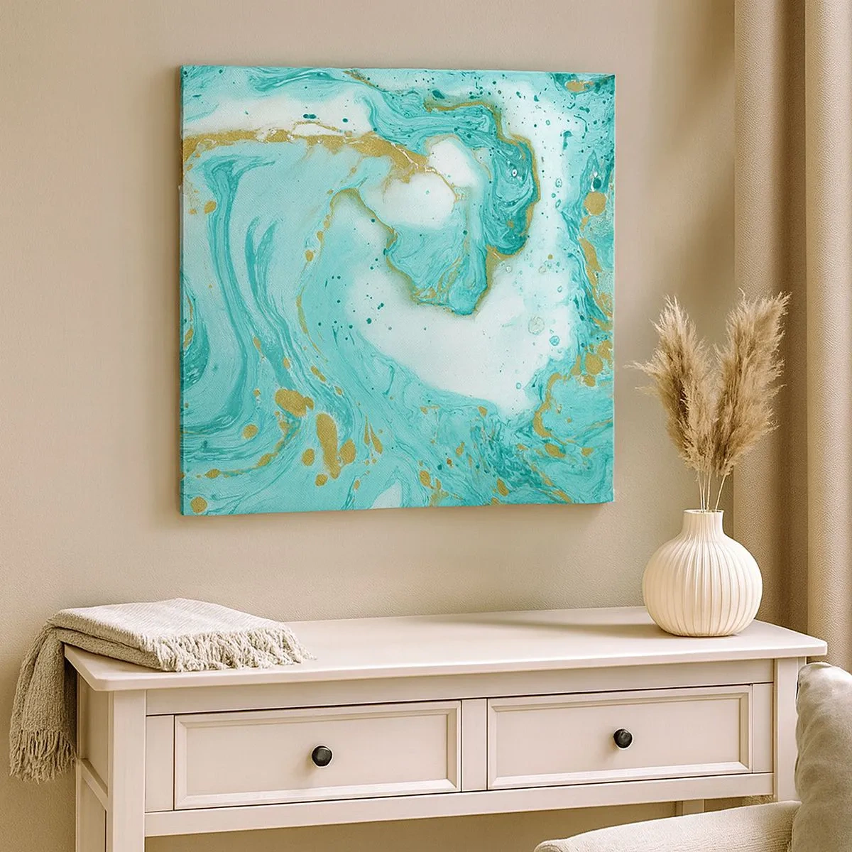 Tablou pe pânză - Sub marele val al perioadei Edo - 30x30 cm