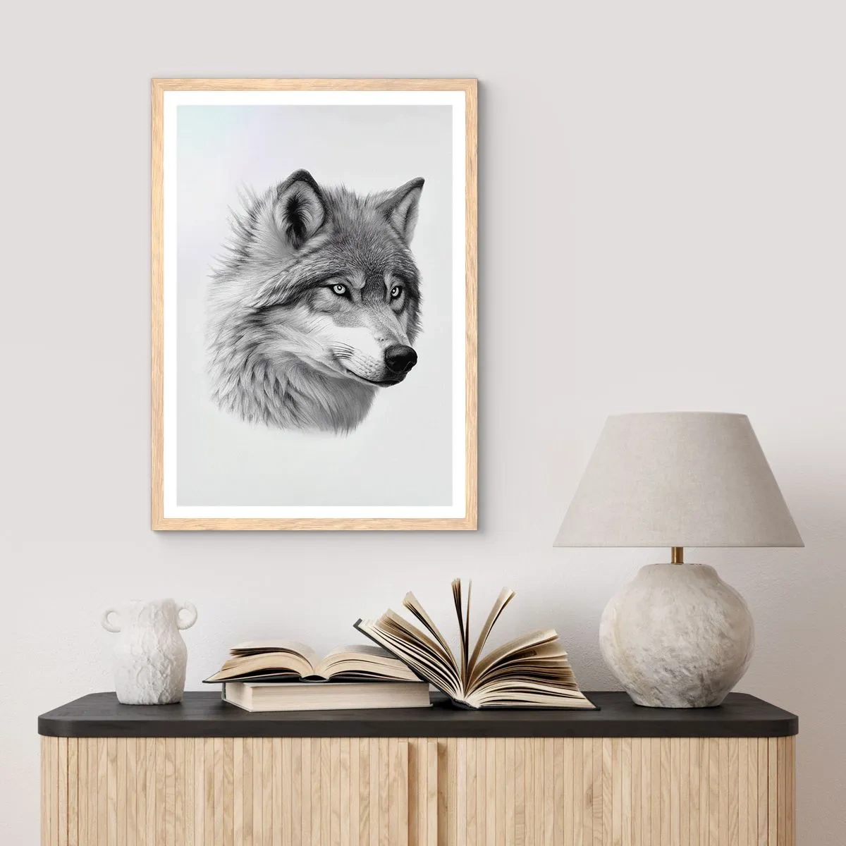 Poster în ramă de stejar deschis - Alfa - fără îndoială - 61x91 cm