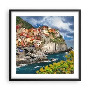 Poster în ramă neagră - Îmbrățișați de stânci - 50x50 cm