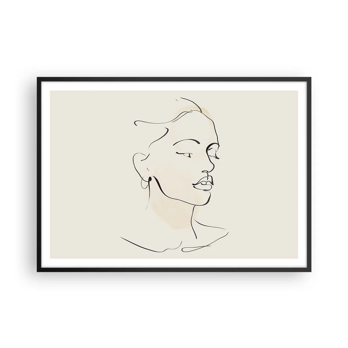 Poster în ramă neagră - Cu o linie sigură - 100x70 cm