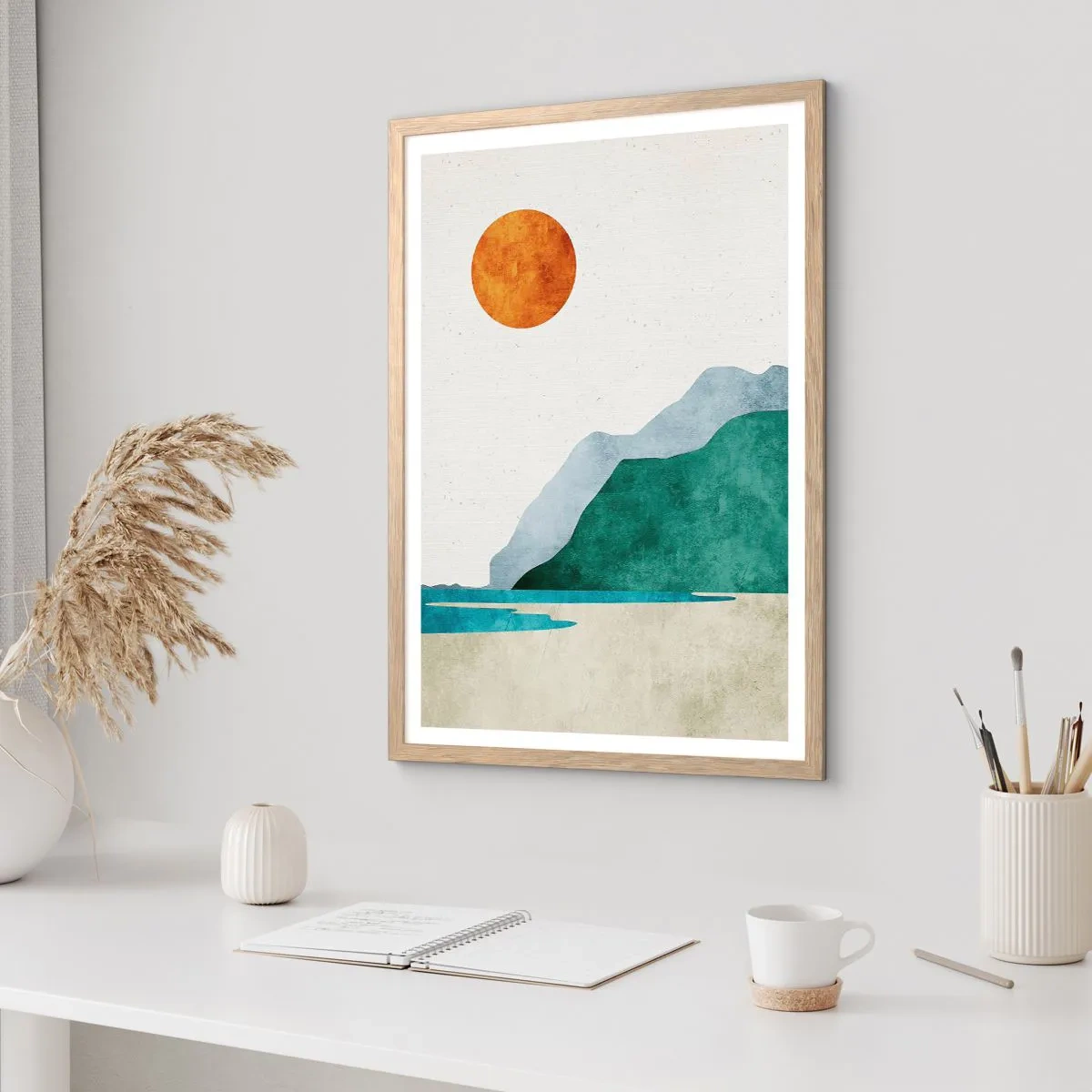 Poster în ramă de stejar deschis - Peisaj așa cum ar trebui să fie - 50x70 cm