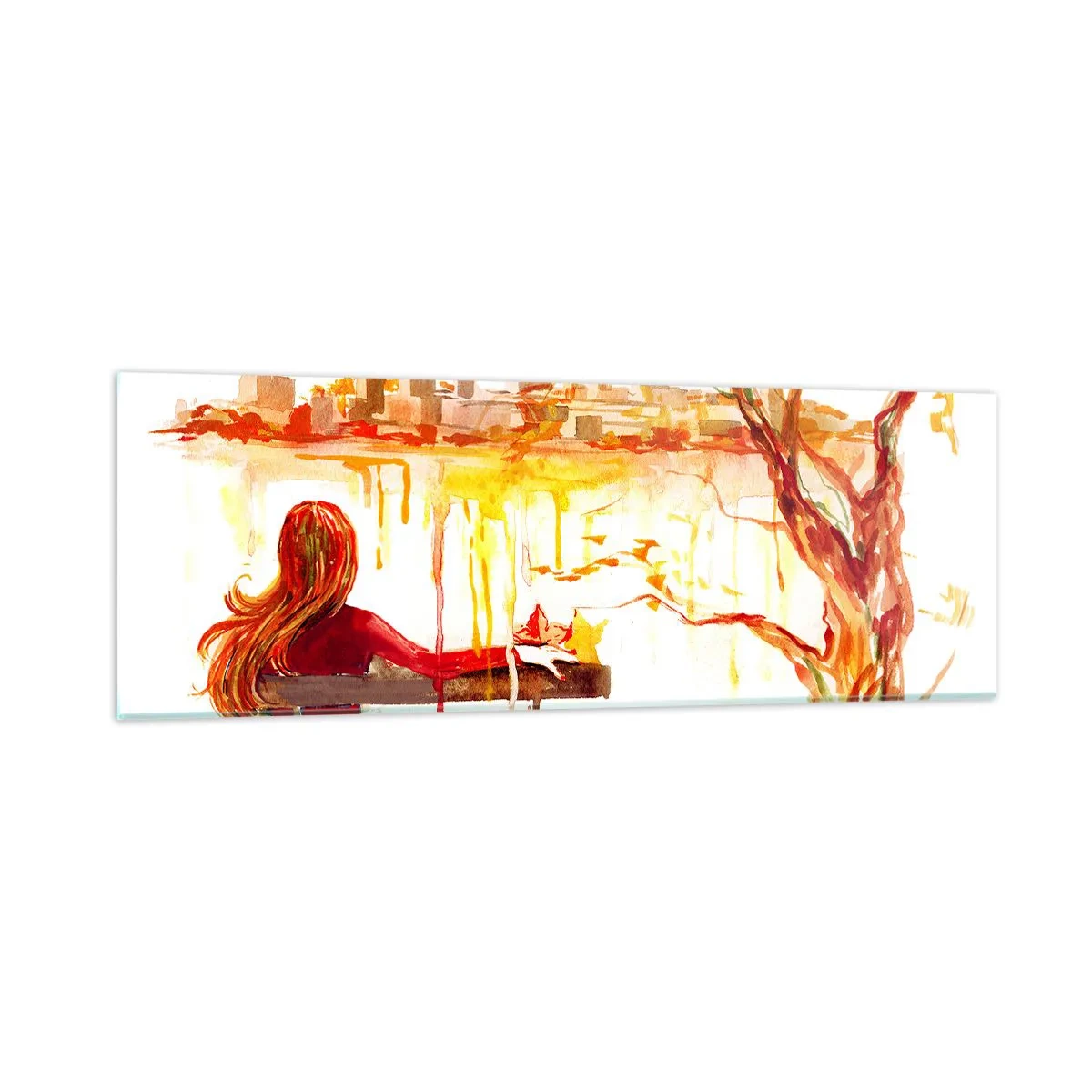 Tablou pe sticlă - Un moment de reflecție - 90x30 cm