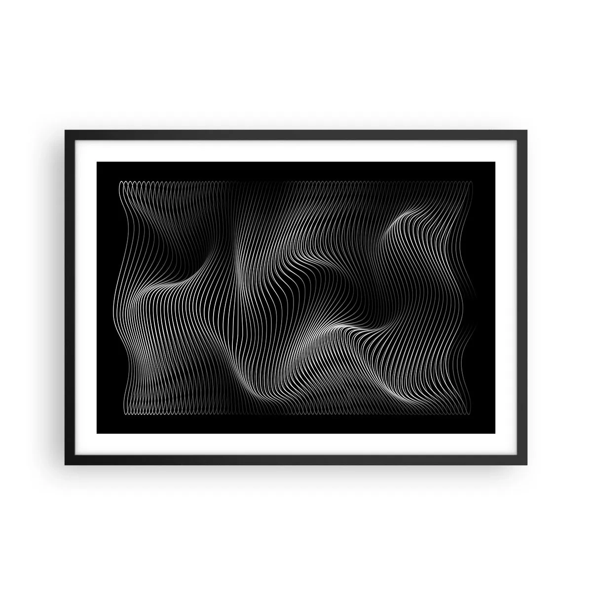 Poster în ramă neagră - Dansul luminii în spațiu - 70x50 cm