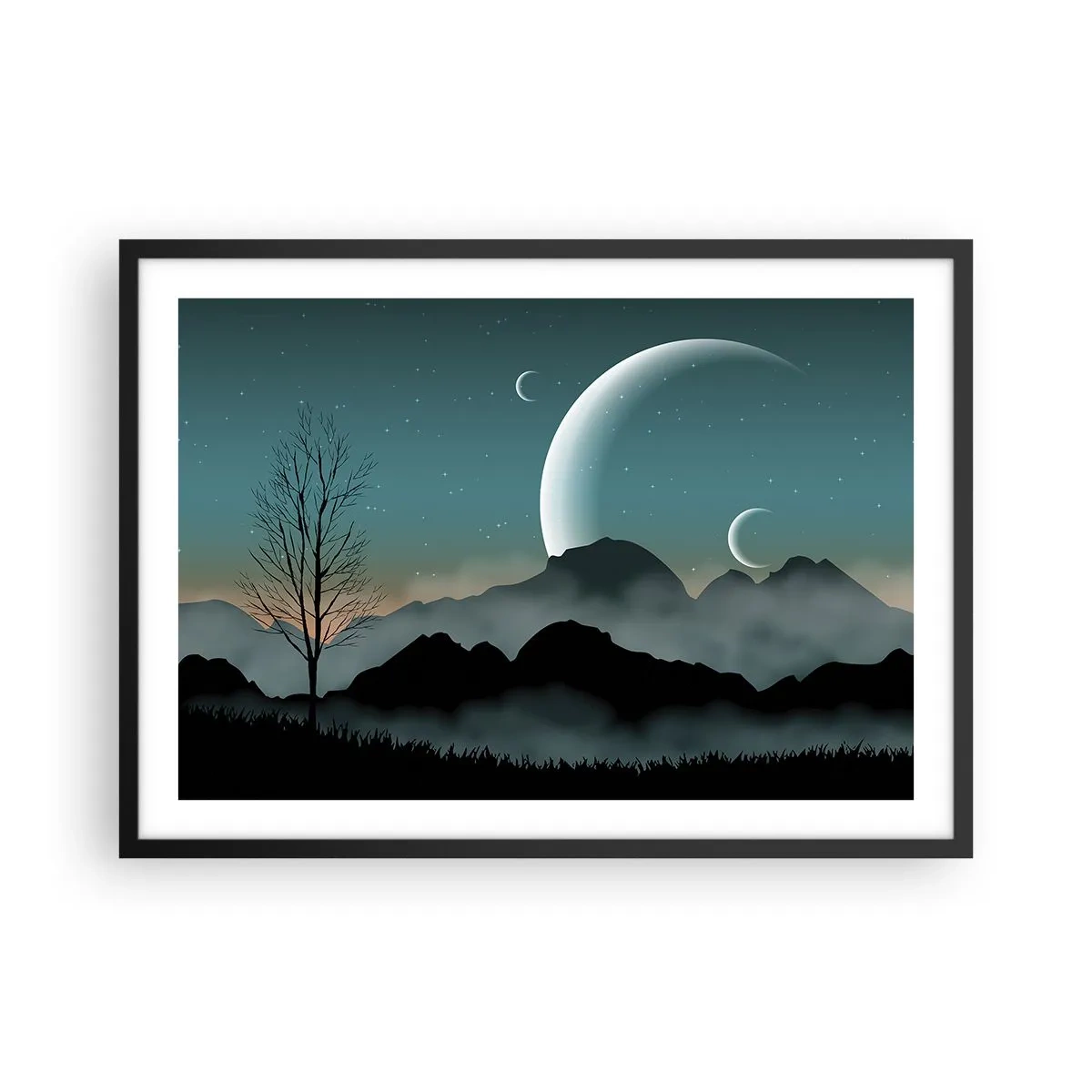 Poster în ramă neagră - Carnavalul unei nopți înstelate - 70x50 cm
