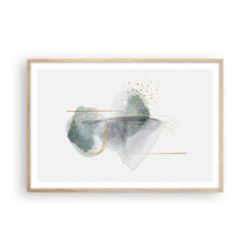 Poster în ramă de stejar deschis - Despre relația dintre gri și auriu - 91x61 cm