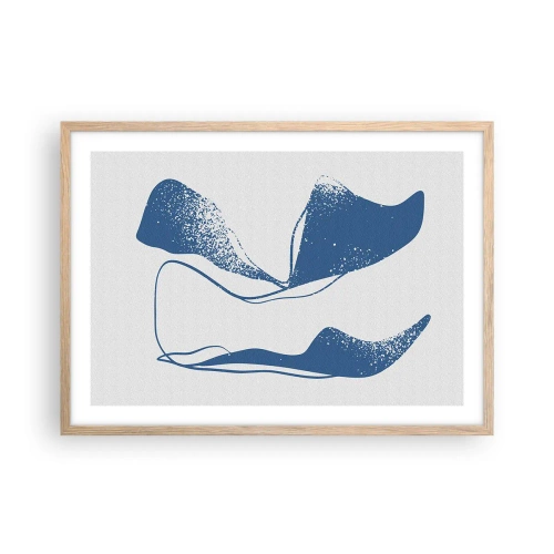 Poster în ramă de stejar deschis - Abstracție înaripată - 70x50 cm