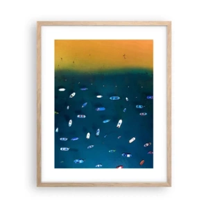 Poster în ramă de stejar deschis - Joc de vacanță - 40x50 cm