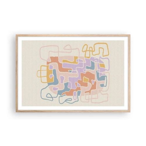 Poster în ramă de stejar deschis - Labirintul - o aventură plină de bucurie - 91x61 cm