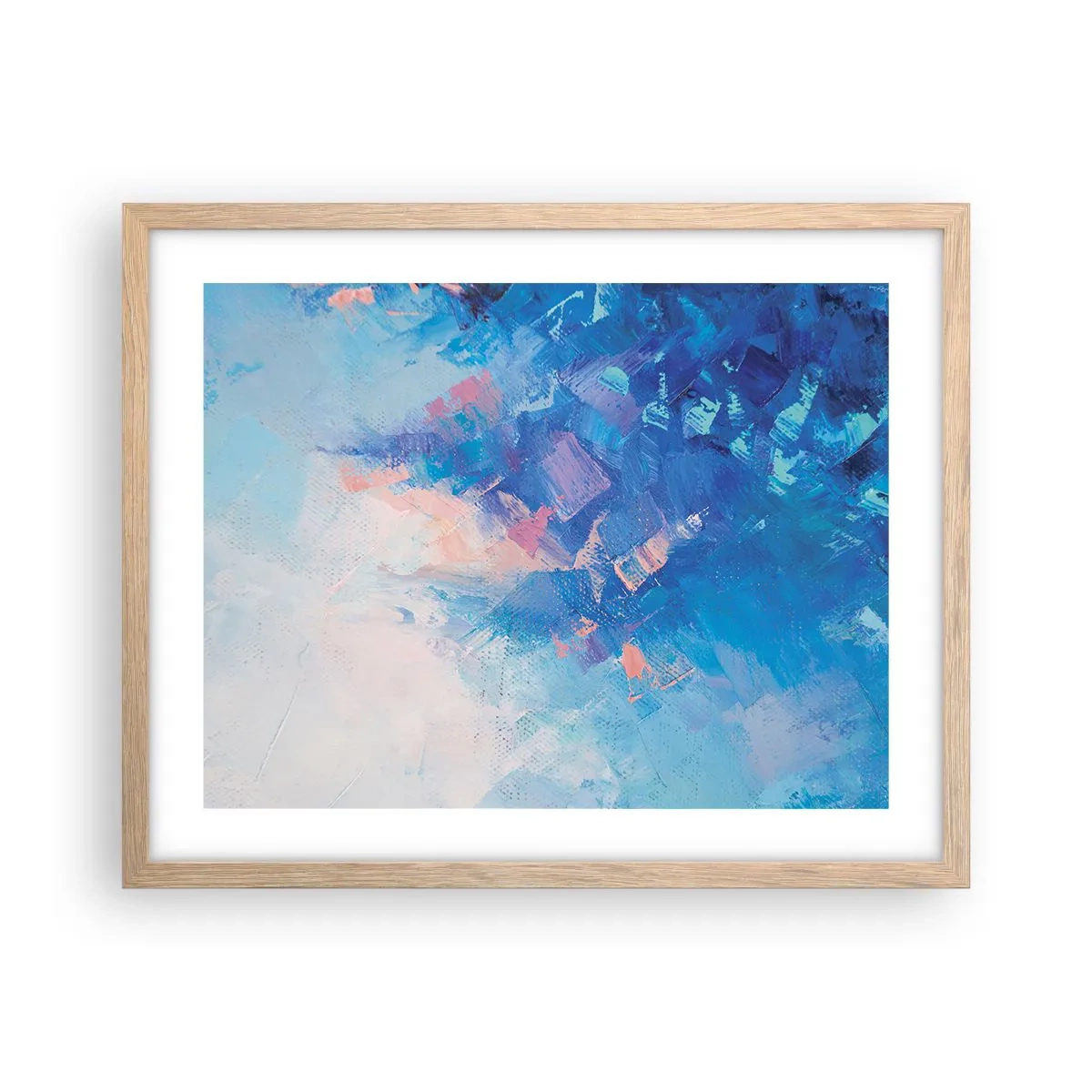 Poster în ramă de stejar deschis - Abstracție de iarnă - 50x40 cm