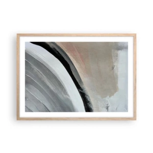 Poster în ramă de stejar deschis - Compoziție: arc de negru și gri - 70x50 cm